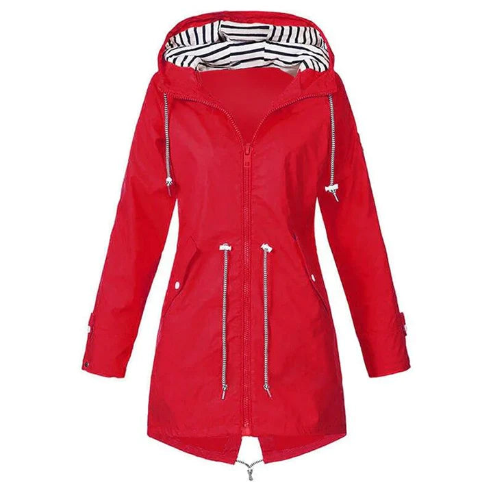 Veste d'extérieur imperméable longue et ajustable