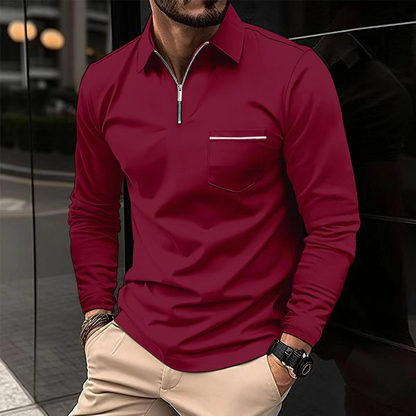 Ethan - Polo-shirt de printemps à manches longues élégant