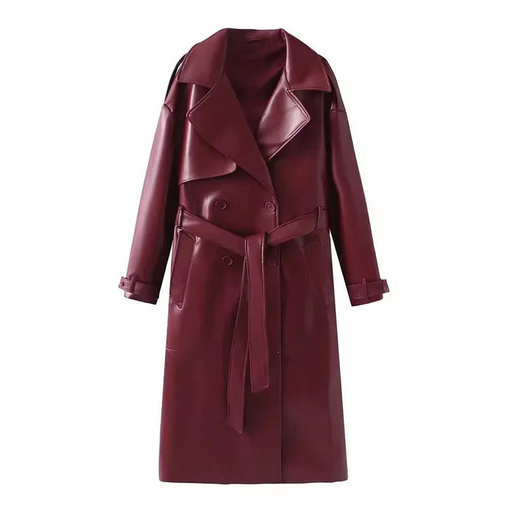 Blouson en cuir vegan noir élégant pour femme
