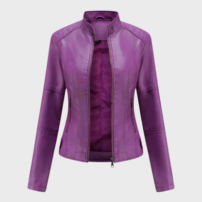 Blouson en cuir décontracté tendance