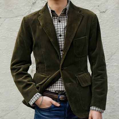 Veste en laine confortable pour hommes avec poches