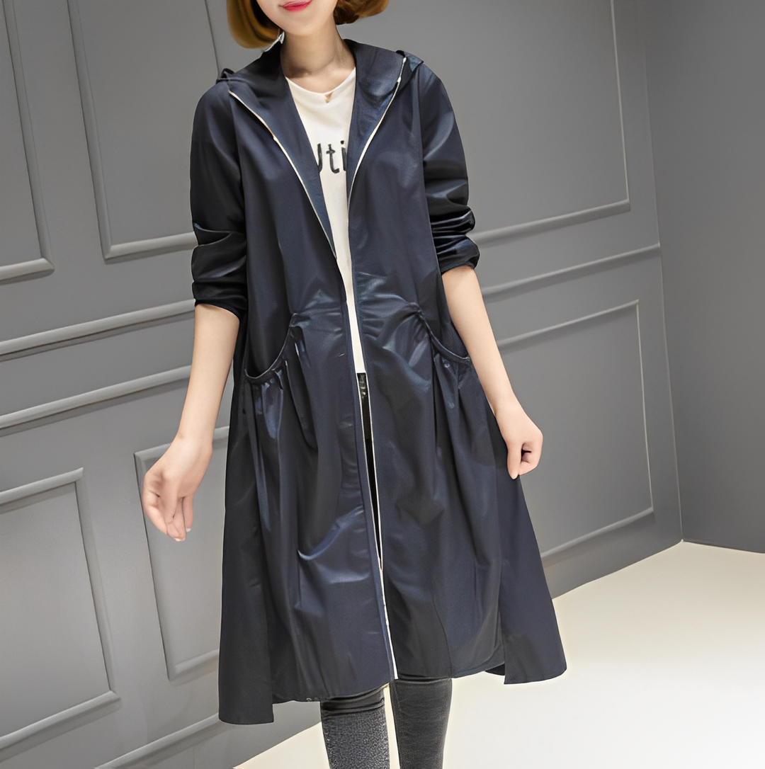 Imperméable femme élégant à capuche