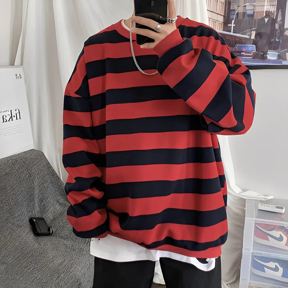 Pull oversize homme à rayures