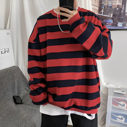 Pull oversize homme à rayures