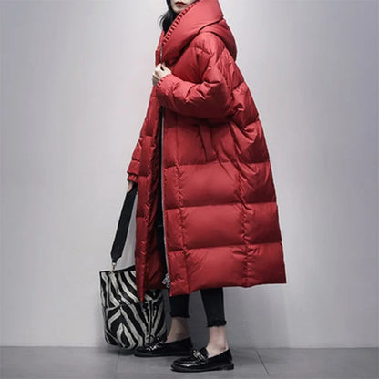 Manteau long et élégant en fausse fourrure pour femme
