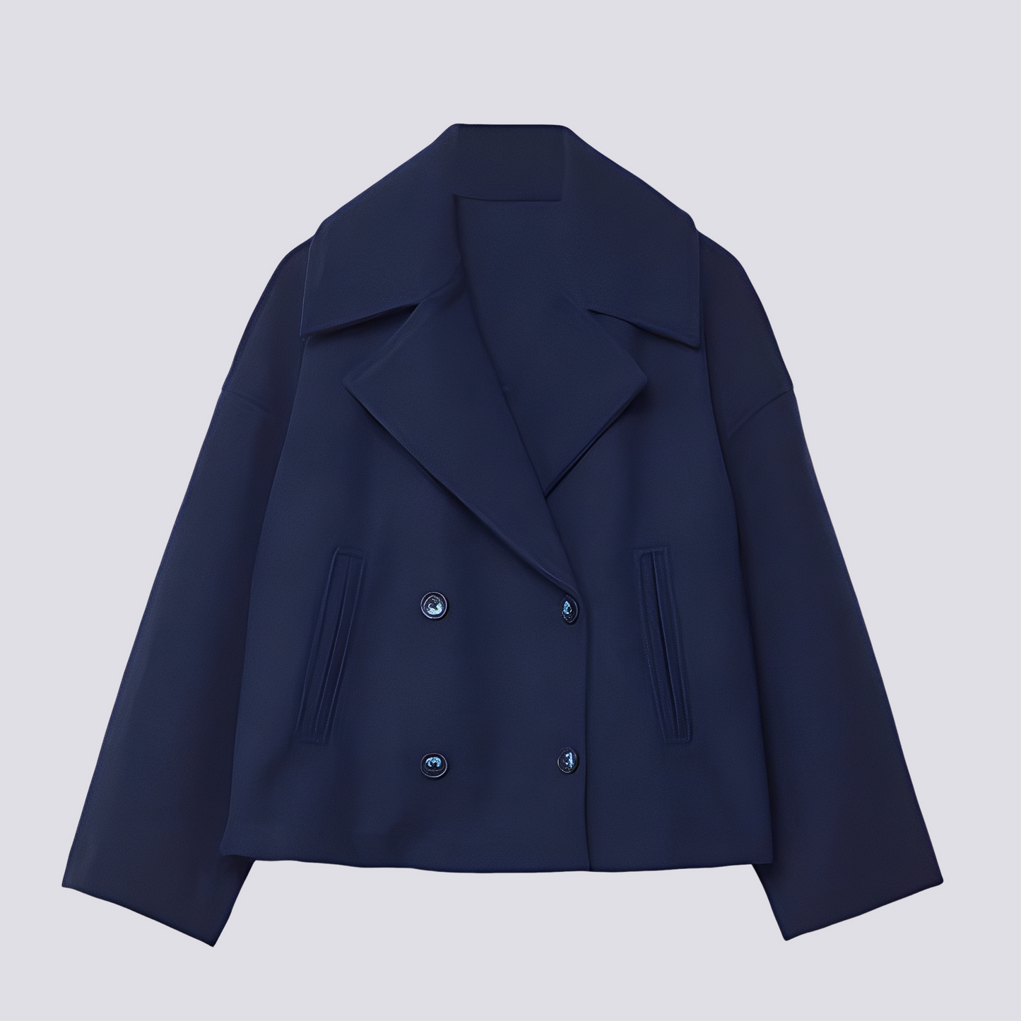 Veste en laine courte élégante pour femme avec revers