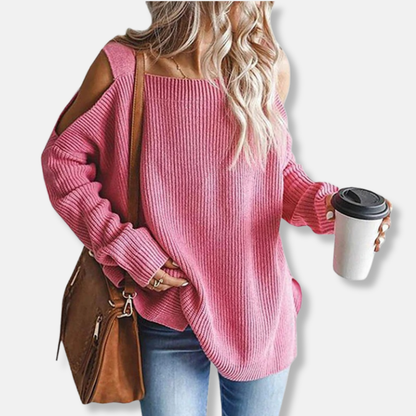 Sweatshirt douillet Épaule dénudée Coupe ample