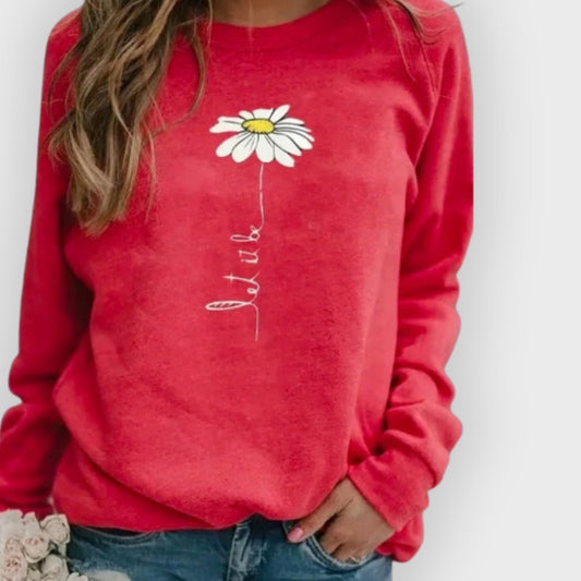 Bequemes Sweatshirt Langarm Freizeitshirt - IdealeKleiden