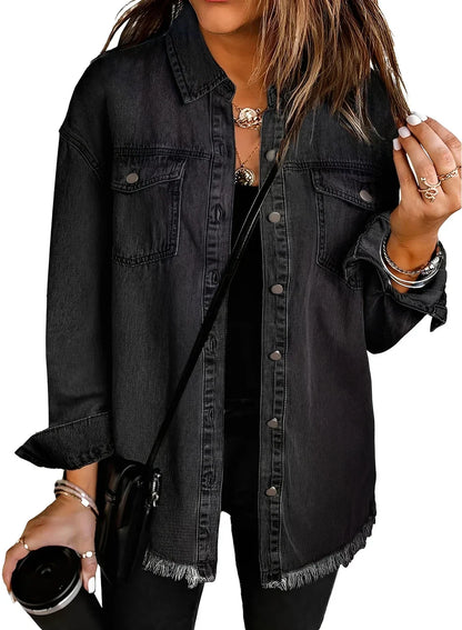 Veste en jean femme aspect usé style vintage