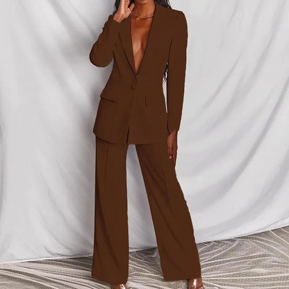 Ensemble Blazer Élégant à Manches Longues pour Femme