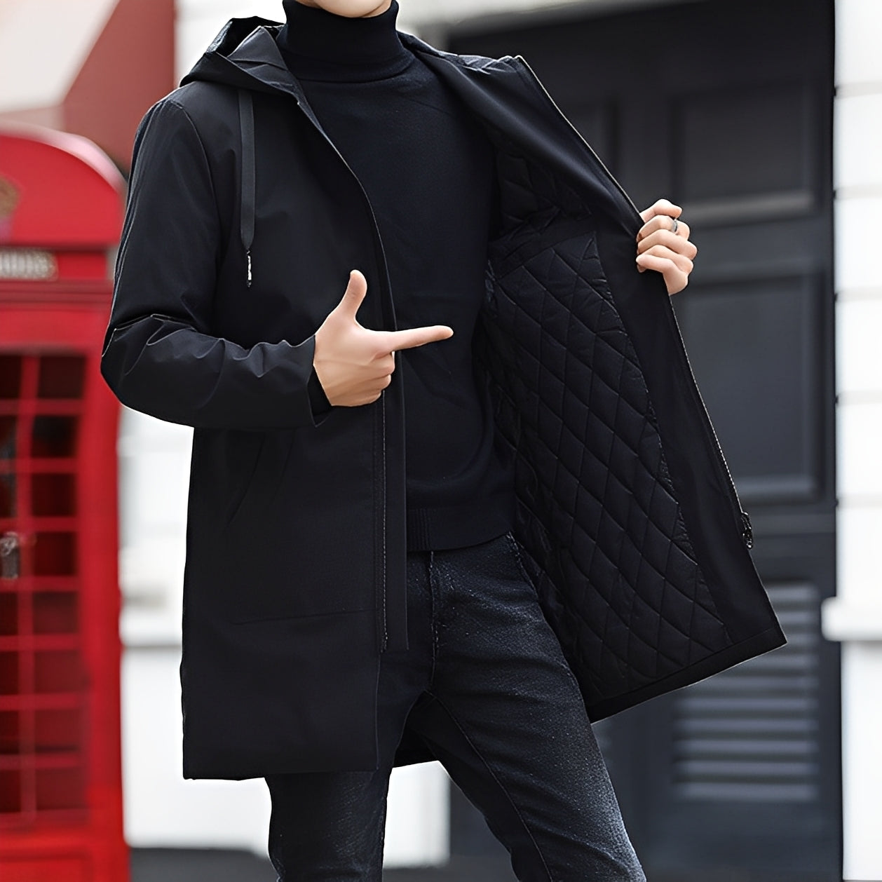 Veste d'hiver homme imperméable à capuche