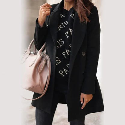 Manteau d'hiver élégant pour femme en laine