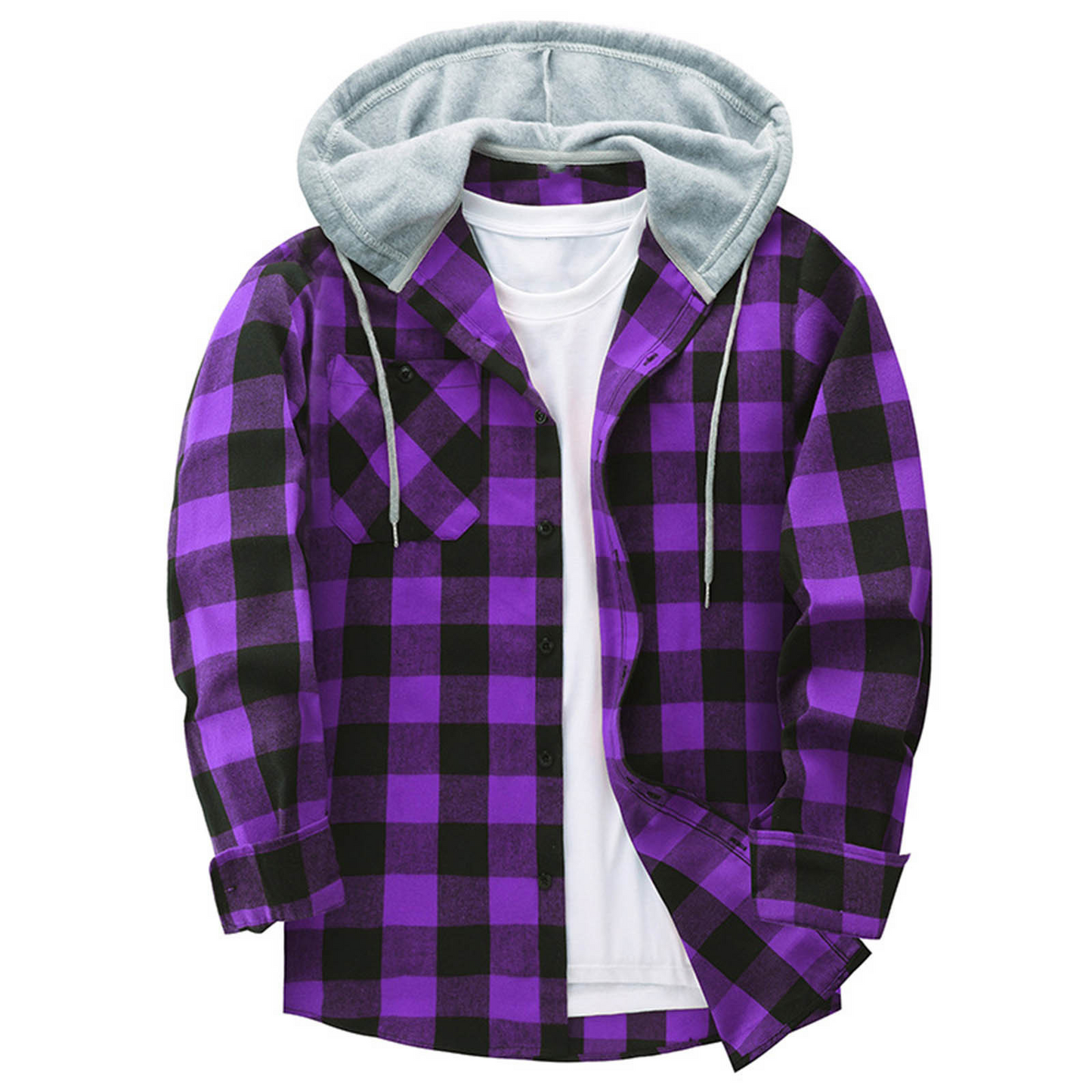 Karierter Hoodie Männer Trendy Sportlich - IdealeKleiden
