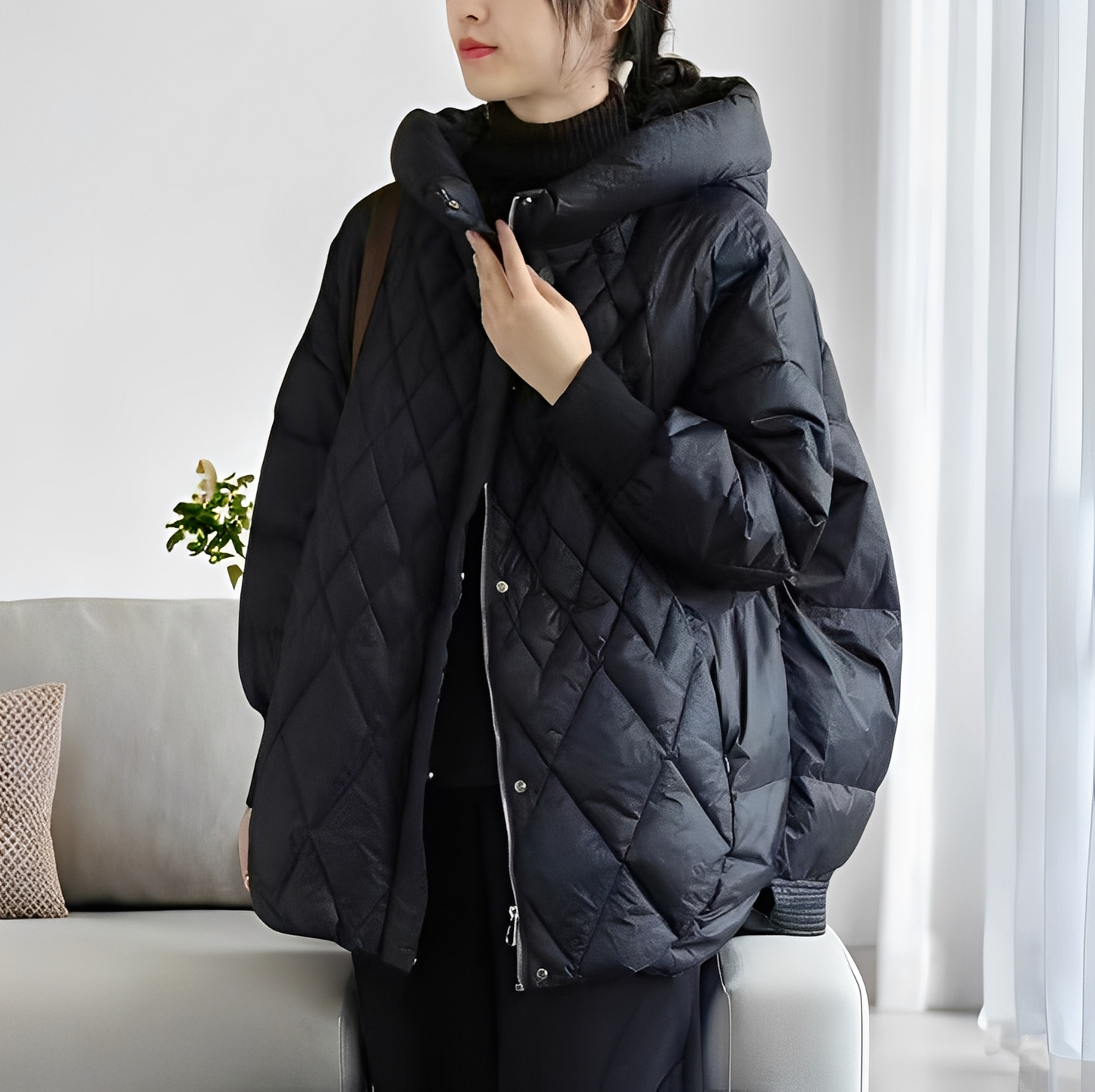Manteau d'hiver chaud pour femme, rembourré de duvet, avec fermeture éclair