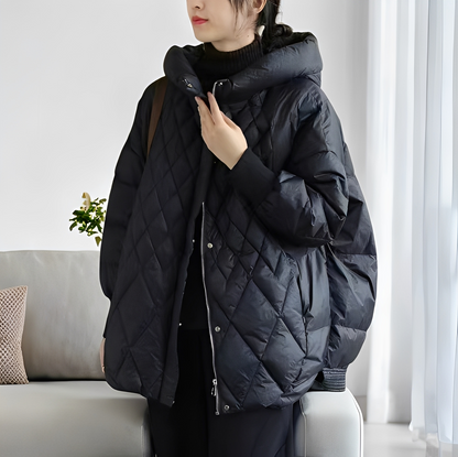 Manteau d'hiver chaud pour femme, rembourré de duvet, avec fermeture éclair