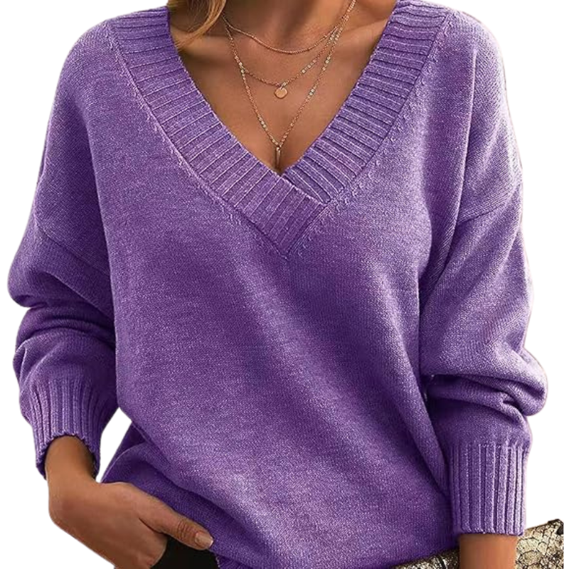 Pull col V élégant pour femmes