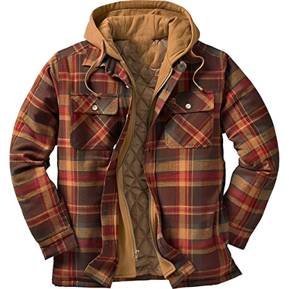 Veste en flanelle pour homme, motif à carreaux, style décontracté