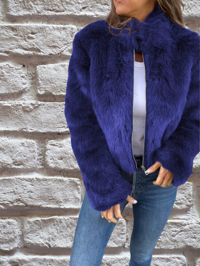 Veste élégante en fourrure pour femme Qualité Luxe