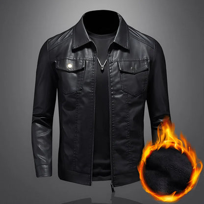 Blouson en cuir élégant pour homme coupe slim