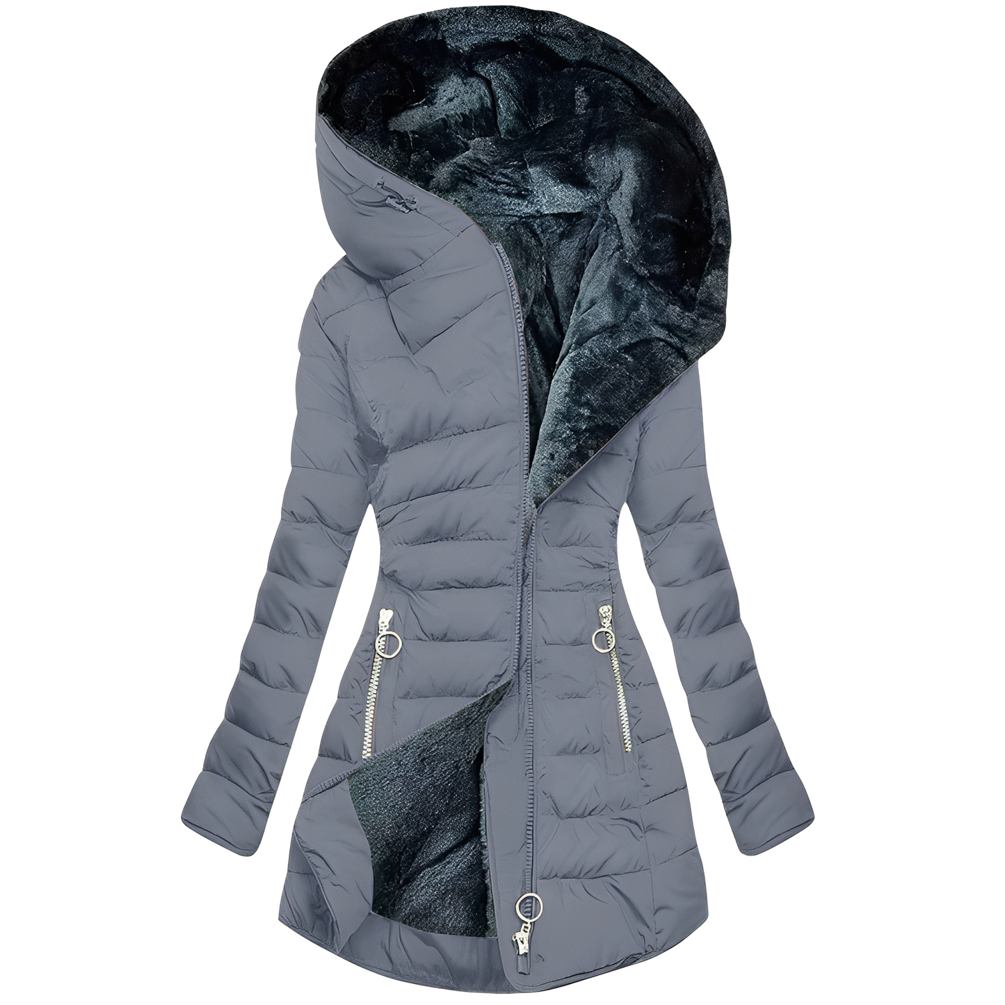 Robe d'hiver chaude pour femme, manteau en peluche à capuche