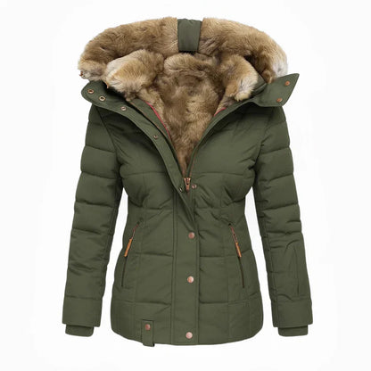 Manteau d'hiver pour femme avec doublure en fourrure