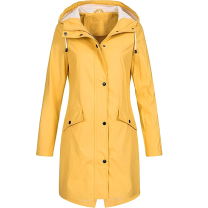 Manteau long pratique pour femme, résistant à l'eau