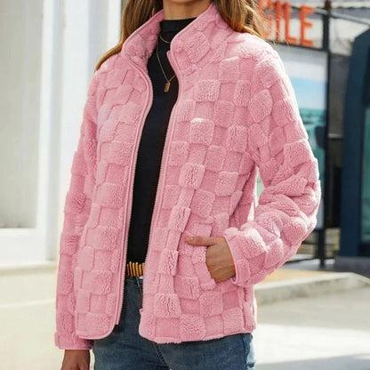 Doudoune à carreaux tendance pour femme
