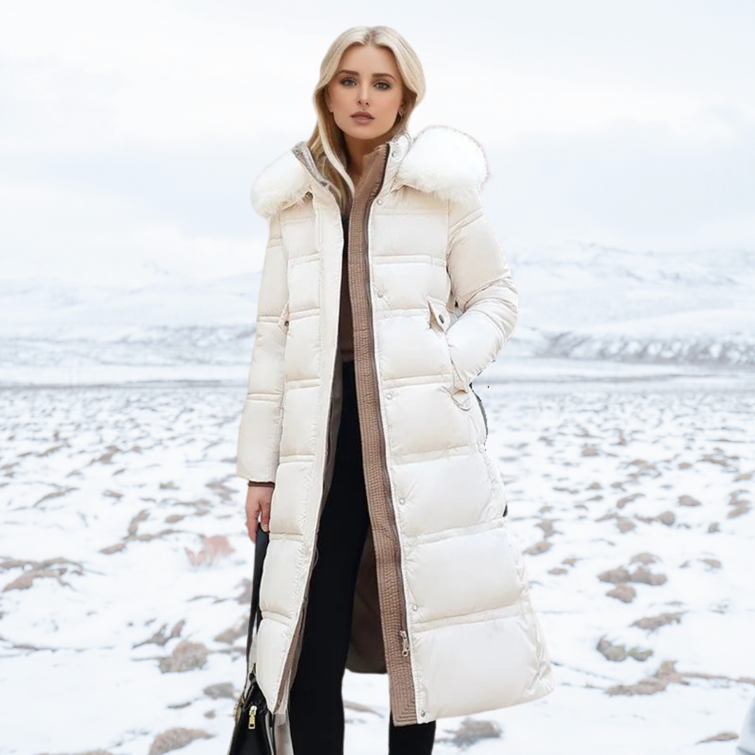 Manteau d'hiver femme élégant en fausse fourrure