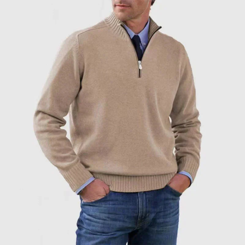 Pull Homme Demi-Zip Confortable Moderne