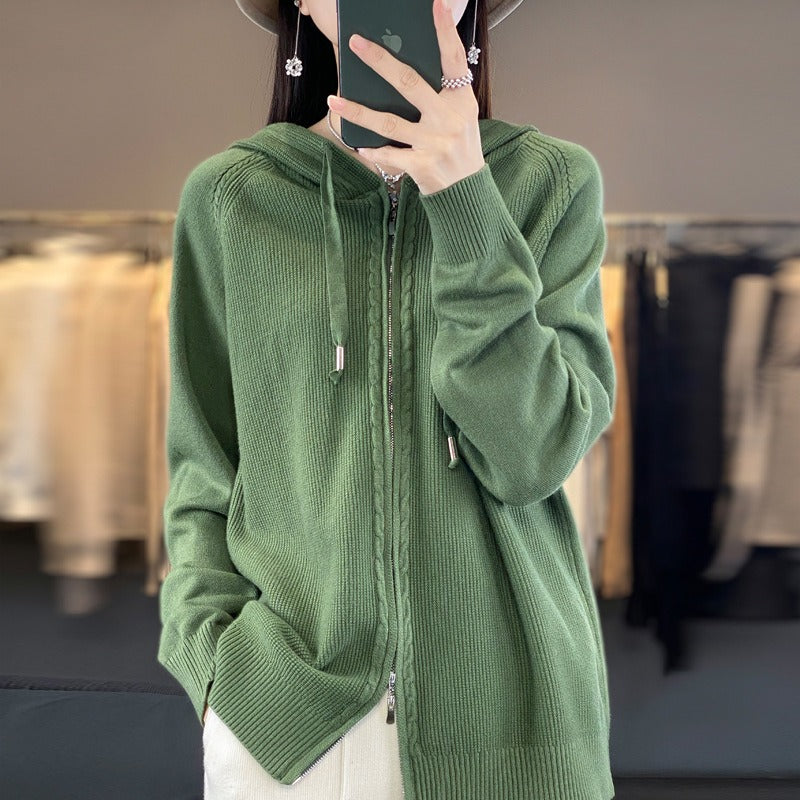 Sweat à capuche zippé pratique pour femme
