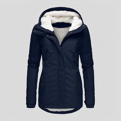Veste de protection pour femmes chaude peluche capuche hiver