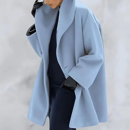 Manteau long élégant d'hiver pour femme avec fermeture boutonnée