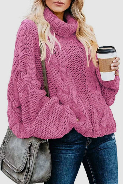Pull en cachemire élégant col roulé hiver