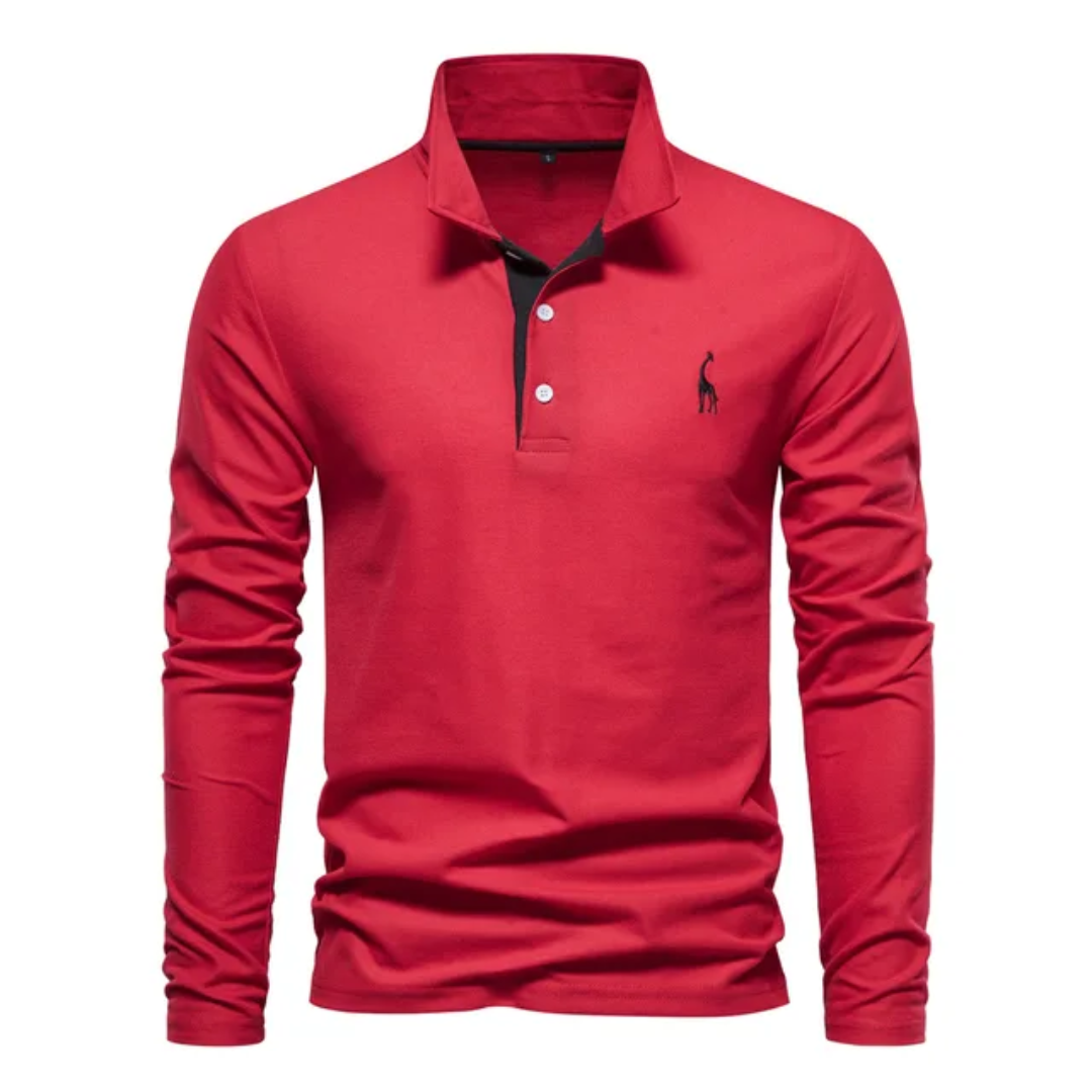 Polo homme manches longues classique élégant