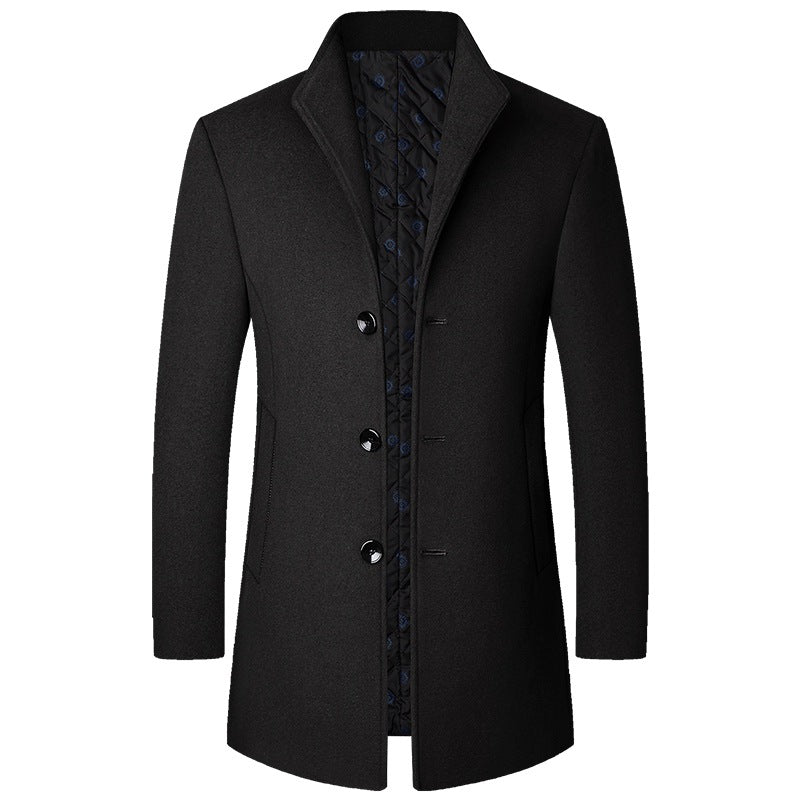 Élégant manteau long en laine pour homme