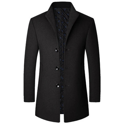 Élégant manteau long en laine pour homme