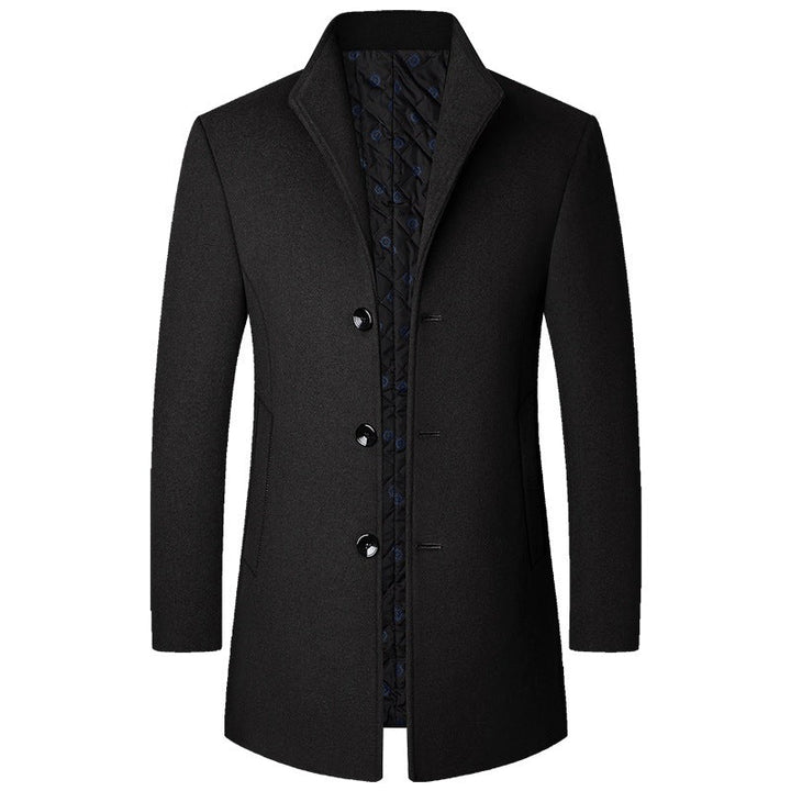 Élégant manteau long en laine pour homme
