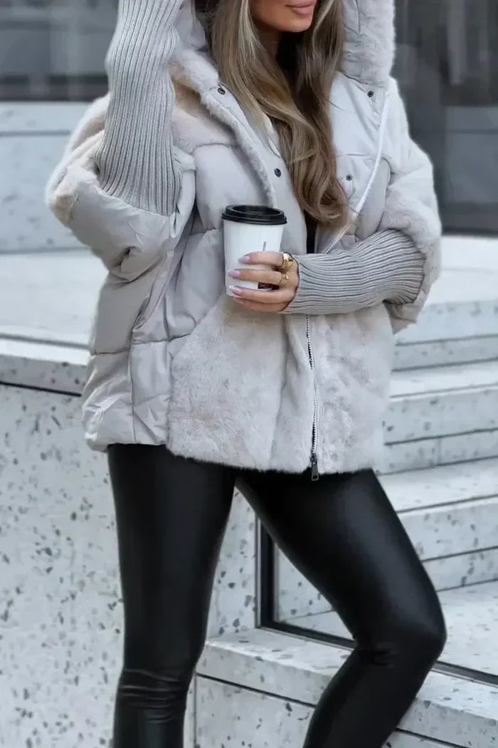 Élégante veste d'hiver en polaire douce de luxe pour femme