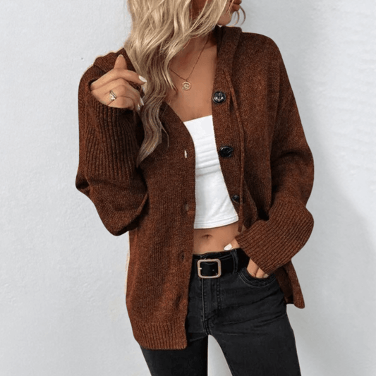 Damen Cardigan Herbst Warm Trendy Knöpfe - IdealeKleiden