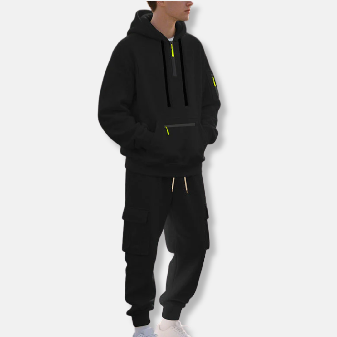 Survêtement confortable, Sweat à capuche, Pantalon cargo