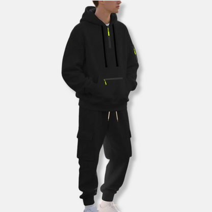 Survêtement confortable, Sweat à capuche, Pantalon cargo