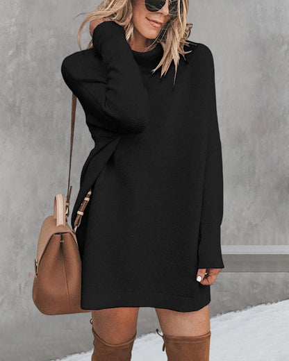 Robe décontractée à col roulé pour femme