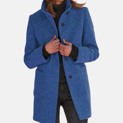 Veste Femme Tweed Vintage Élégante Col Roulé