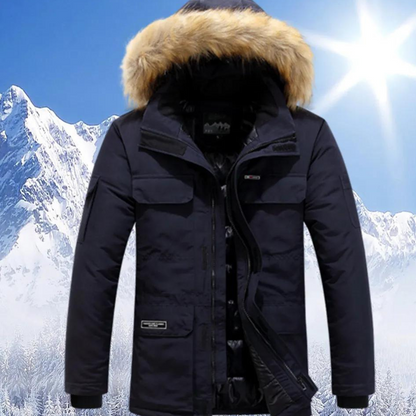 Parka d'hiver pour homme avec col en fourrure