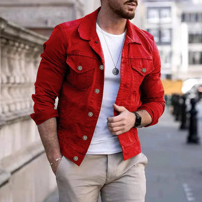 Veste en jean classique pour homme coupe slim moderne