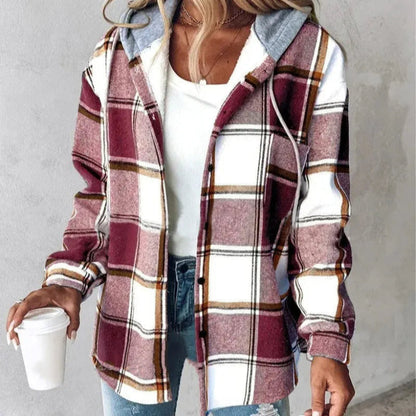 Veste femme tendance motif carreaux été