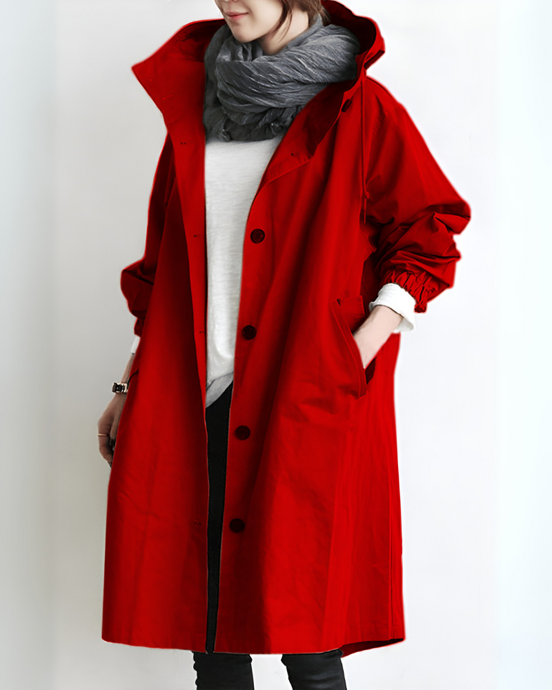 Trench-coat élégant pour femme avec capuche