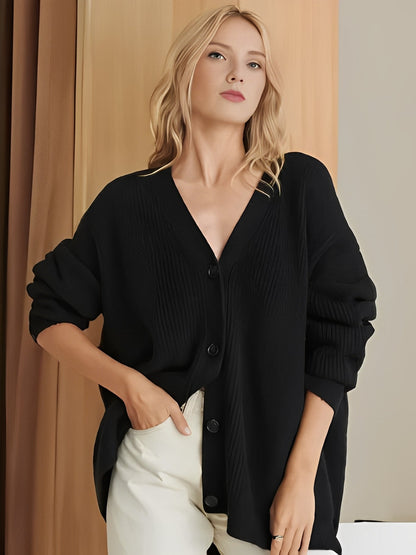 Gilet long en cachemire doux pour femmes, élégant