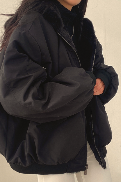 Veste d'hiver chaude pour femme doublée Sherpa