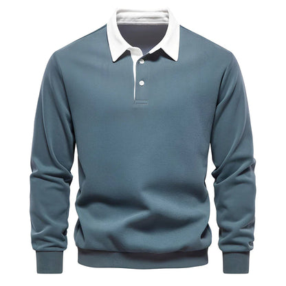 Polo pour homme décontracté manches longues léger